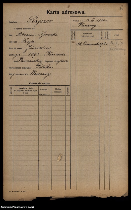 Obraz 8 z jednostki "[Spis ludności Łodzi] Rajssmesser-Rakowienko"