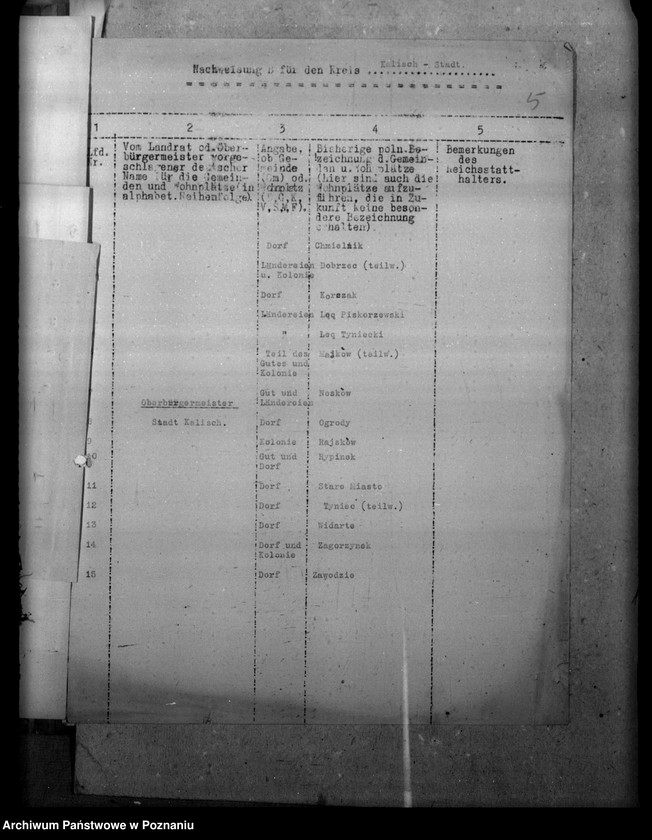 Obraz 9 z jednostki "Kalisch - Stadt, miasto Kalisz (Zmiany nazw miejscowości)"