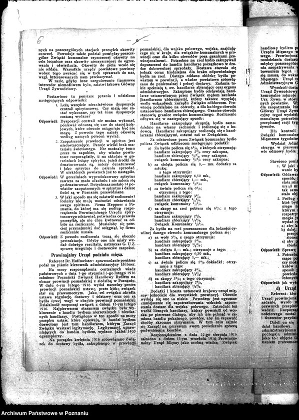 Obraz 9 z jednostki "Druk "Posiedzenie landratów, kierowników Prowincjonalnych Urzędów Gosp. i członków Gł. Urzędu Żywnościowego z dn. 20.I.1919 r. ""