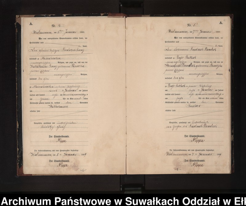 image.from.unit.number "Geburts-Neben-Register des Preussischen Standes-Amtes Widminnen Kreis Loetzen"