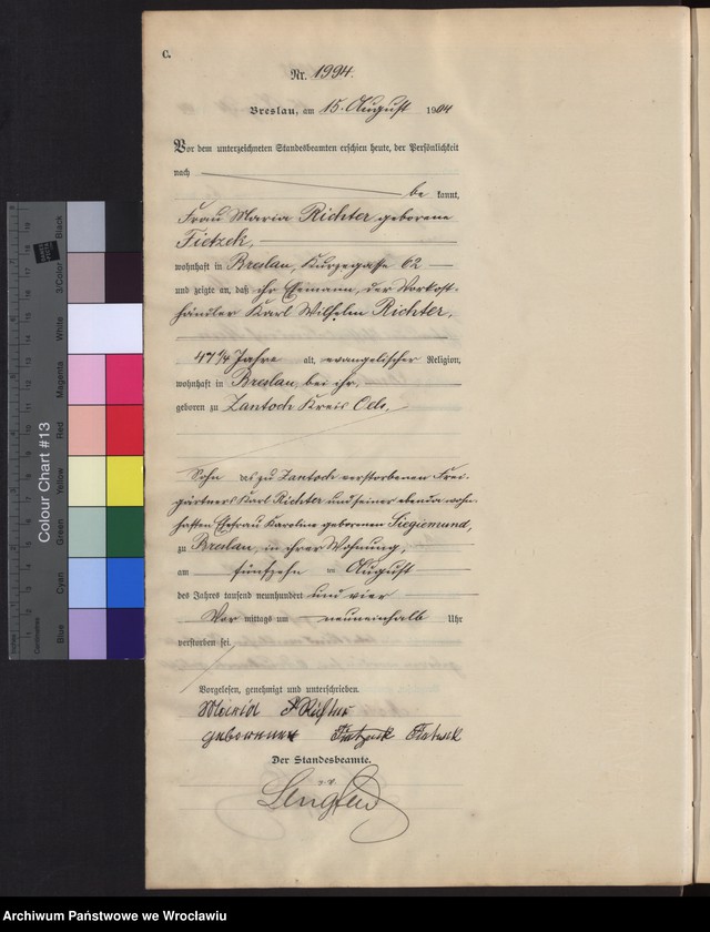 image.from.unit.number "Sterbe-Neben-Register Breslau I 1904 Band 6"