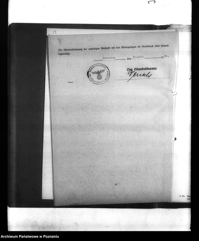 Obraz 11 z jednostki "Wykazy miejscowych Niemców, którzy zginęli w 1939 roku. Kreis Wreschen (Wrzesień)"