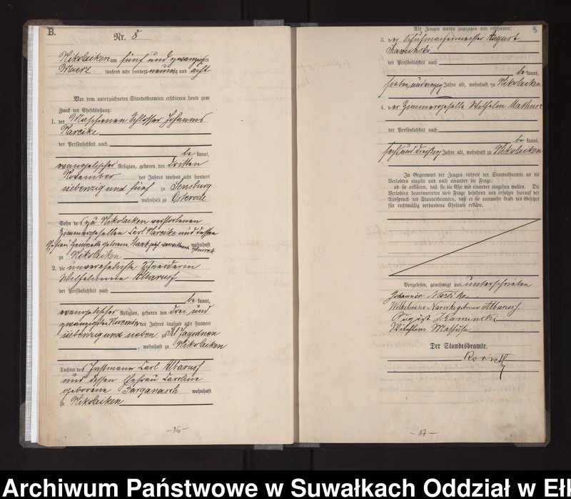 image.from.unit.number "Heiraths-Haupt-Register des Königlichen Preussischen Standes-Amtes Nikolaiken Kreis Sensburg"