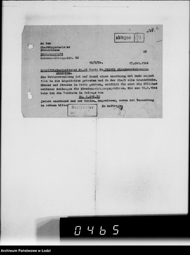 Obraz 6 z jednostki "Akten betr.Correspondenz an Hern Oberbürgermeister und Bürgermeister"