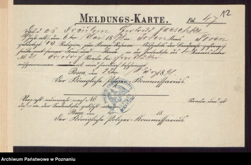 Obraz 14 z jednostki "Die von den Verlobten beigebrachten Urkunden zur Eheschliessung pro 1898"