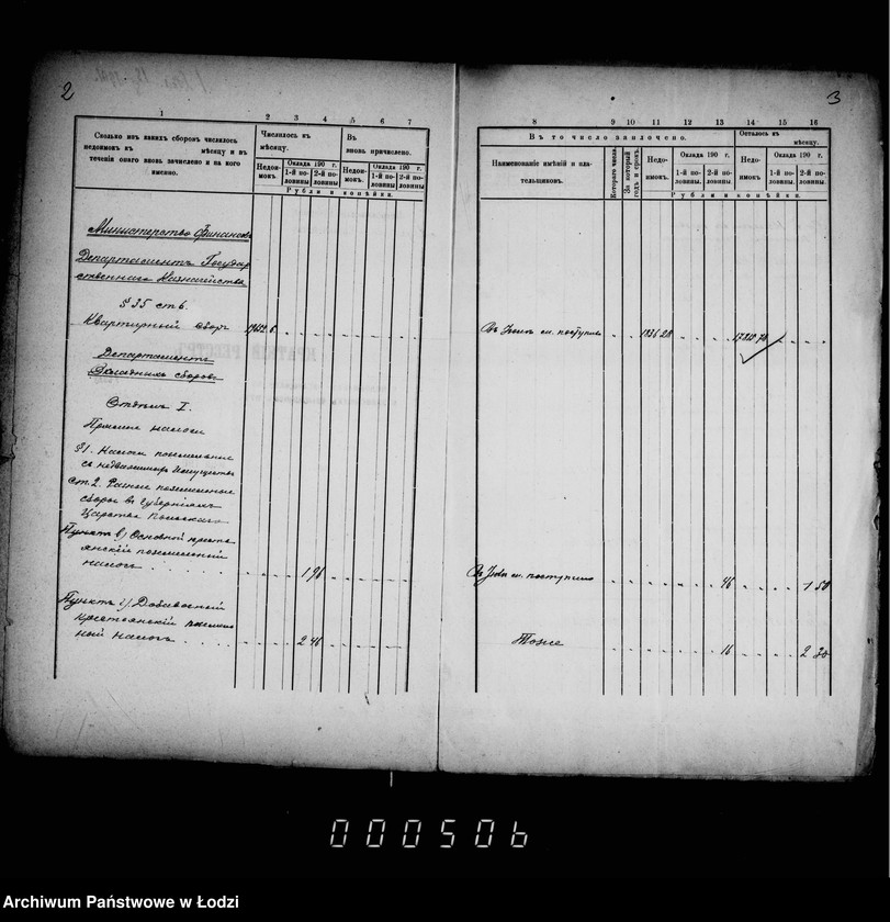 Obraz 7 z jednostki "O nedoimkach po knigam Lodzinskago Uezdnago Kaznačejstva za II ju polovinu 1901 goda"