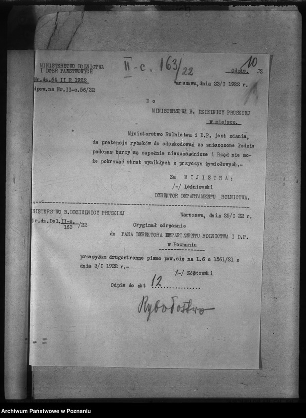 Obraz 14 z jednostki "Deleg. Departamentu Rolnictwa i D. Państw. Rybołówstwo"