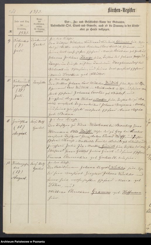 Obraz 14 z jednostki "Duplikat der Tauf, Trauungs und Sterberegister"