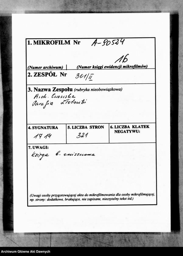 image.from.unit.number "Parafia: Złotniki. Dekanat: Podhajce. Księga metrykalna urodzeń dla całej parafii."