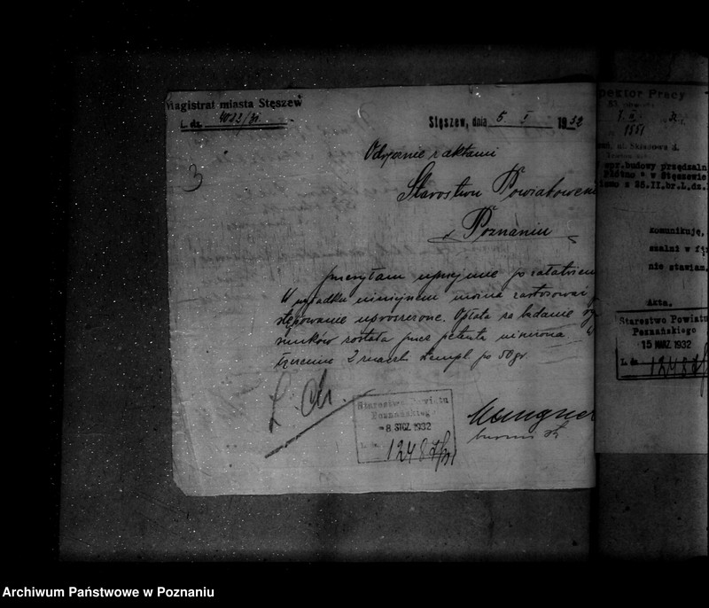 Obraz 8 z jednostki "Zatwierdzenie projektu urządzania zakładu przemysłowego Firmy Płótno S. Akcyjna W Stęszewie powiat poznański nr 516"