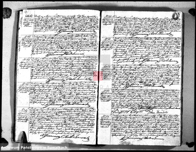 image.from.unit.number "Księga duplikat urodzonych, zaślubionych i umarłych urzędnika stanu cywilnego, parafyi suwalskiey na rok 1834"
