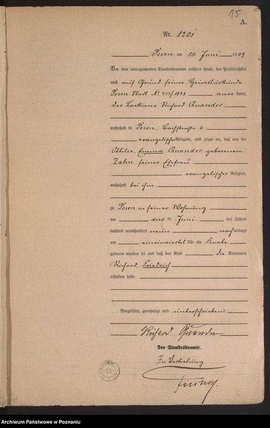 Obraz 17 z jednostki "Księga miejscowa urodzeń tom III [Rejestr główny urodzeń]"