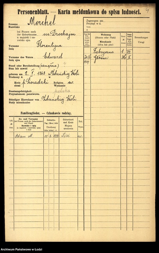 Obraz 6 z jednostki "[Spis ludności Łodzi] Morberger - Morgenweg"