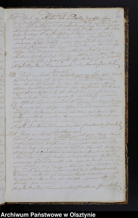 image.from.unit.number "Duplikat Aktów Urodzenia, Zaślubień, Zeyścia za Rok 1851 z Parafij Grzebskiey"