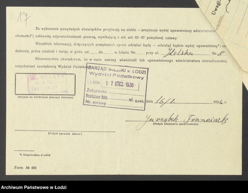 image.from.unit.number "Księga inwentarzowa nieruchomości m. Łodzi ul. Helska"