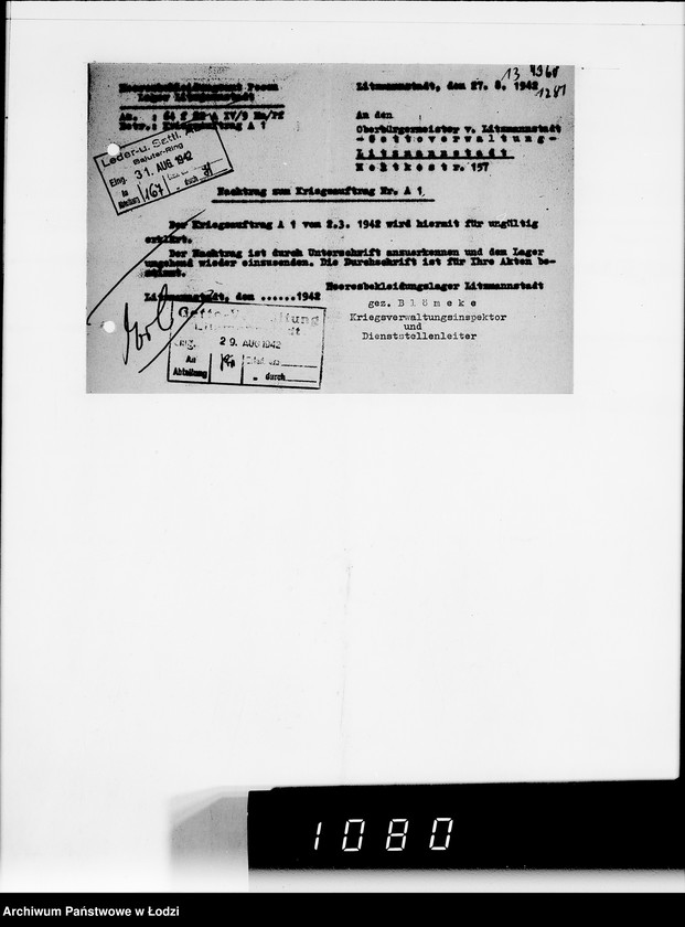 Obraz 17 z jednostki "Kriegsauftrag J.S 374 94 Patronentaschen [dla Heeresbekleidungsamt Litzmannstadt]"