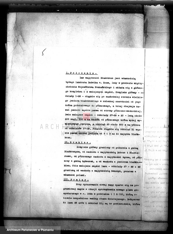 image.from.unit.number "Plan urządzenia gospodarstwa leśnego dla lasu majętności Białokosz powiat międzychodzki 1929-1939"