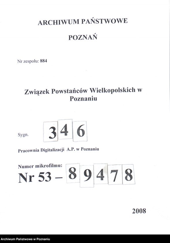 Obraz 1 z jednostki "Wieleń, powiat Czarnków - spis członków."