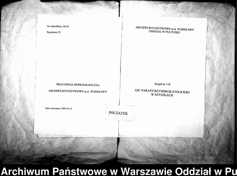 Obraz 1 z jednostki "Akta urodzeń, małżeństw i zgonów"