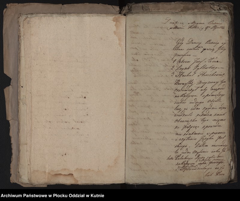 image.from.unit.number "Akta Magistratu miasta Kutna tyczące się Elekcji i Aprobacji Starszych Rabinów i Urzędników Kahalnych Dozorów Bożniczych"