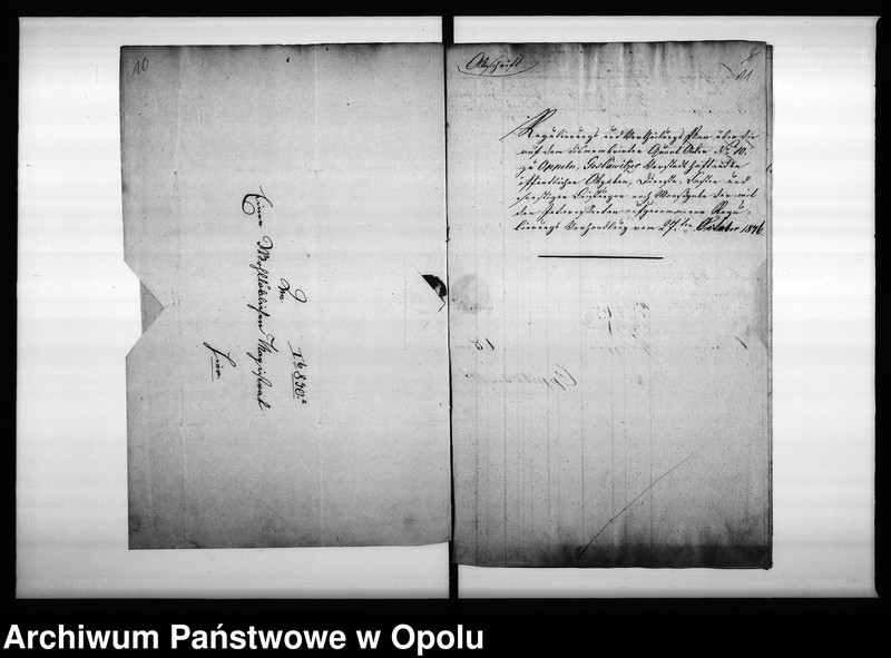 Obraz 10 z jednostki "Acta des Magistrats zu Oppeln betreffend: die Dismembration von Grundstücken de Anno 1846"