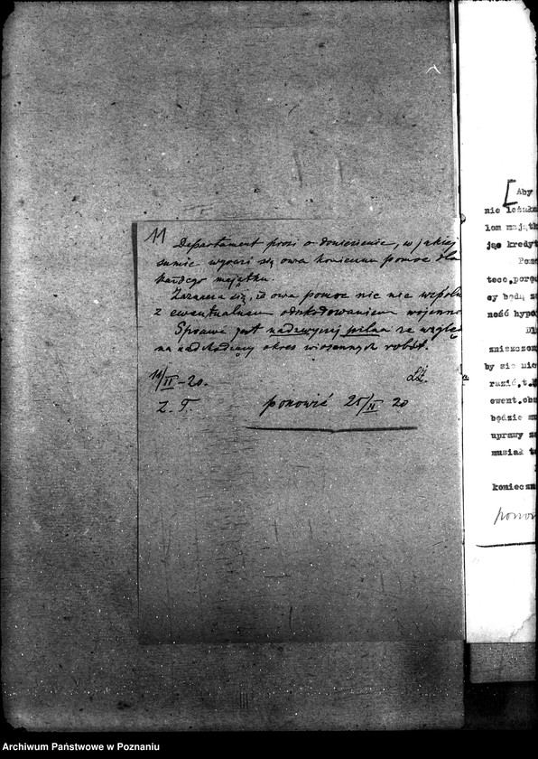 Obraz 15 z jednostki "Sprawy ogólno-administracyjne. Szkody wojenne, zapomogi gosp. rozporządzenie 9.3.20 r."