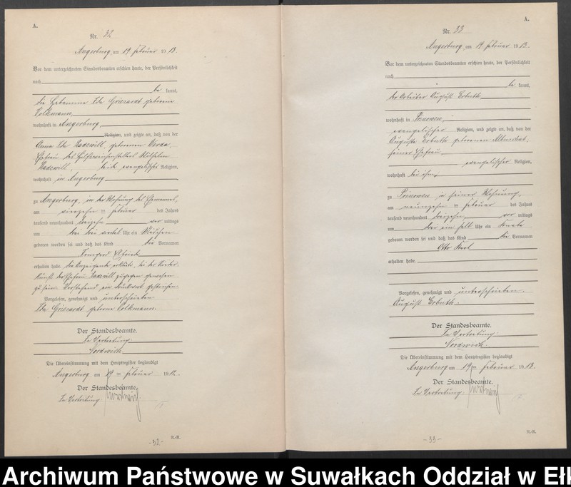 image.from.unit.number "Geburts-Register (Neben-Register) Standesamt Angerburg"