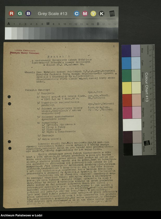 Obraz 2 z jednostki "Zjednoczenie Przemysłu Maszyn Rolniczych; protokół [narady], sprawozdania [z produkcji]"