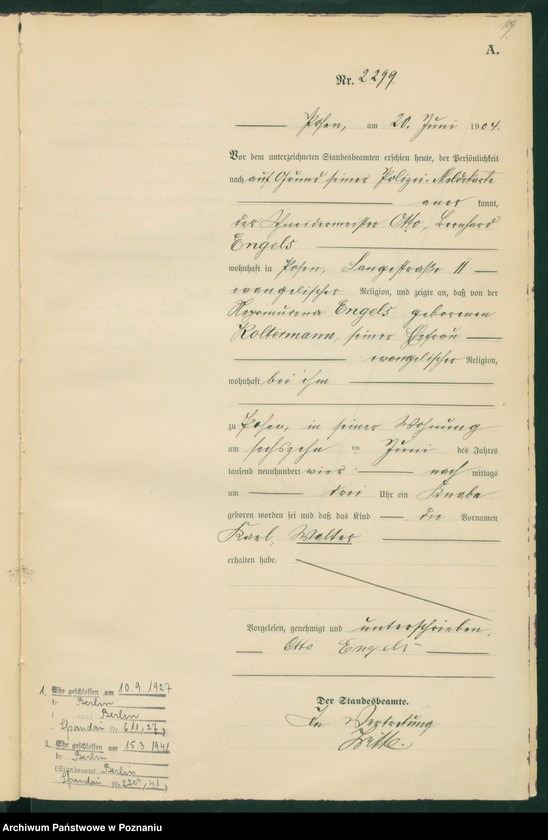 Obraz 20 z jednostki "Księga miejscowa urodzeń tom V"