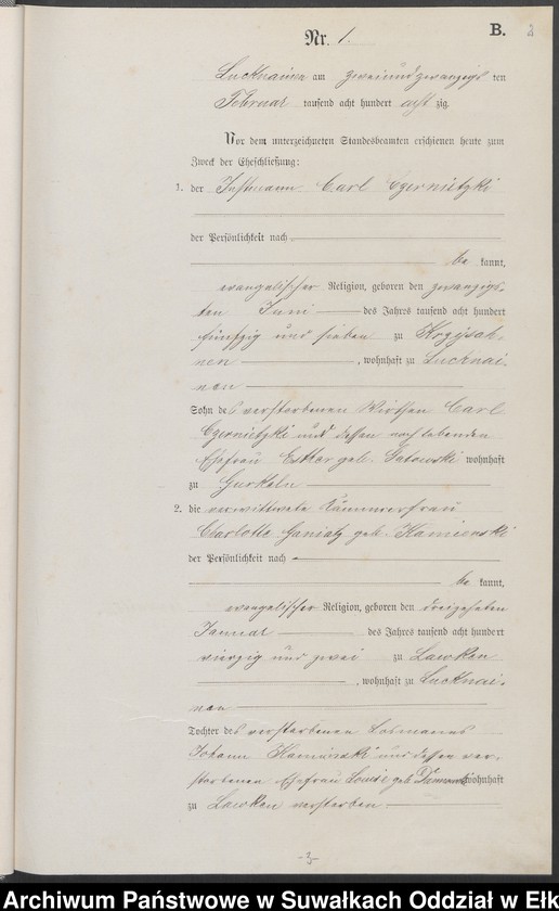image.from.unit.number "Heiraths-Haupt-Register des Königlich Preussischen Standes-Amtes Lucknainen Kreis Sensburg für das Jahr 1880[do 1883]"