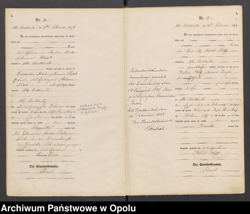 image.from.unit.number "U.S.C. Siołkowice St.[are] Księga aktów urodzeń miejscowa rok 1876"