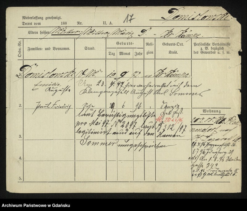 image.from.unit.number "Karty meldunkowe: Domischat - Domnik"