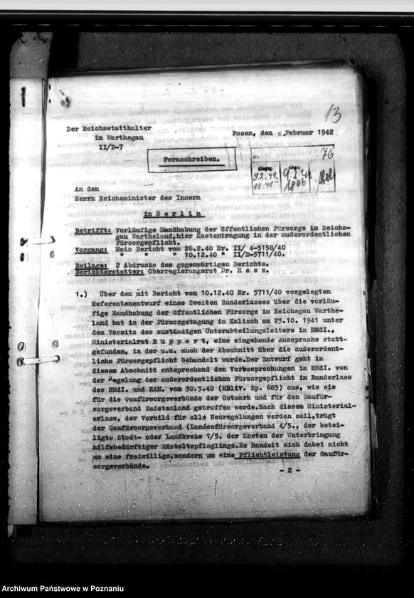 Obraz 17 z jednostki "Kostentragung der öffentlichen Fürsorge - Anstaltspflege"