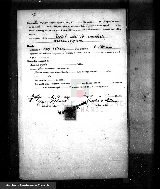 Obraz 14 z jednostki "Mleczarnia w Gostyniu, własność W. Bobczyński nr woj. kotła 1975"