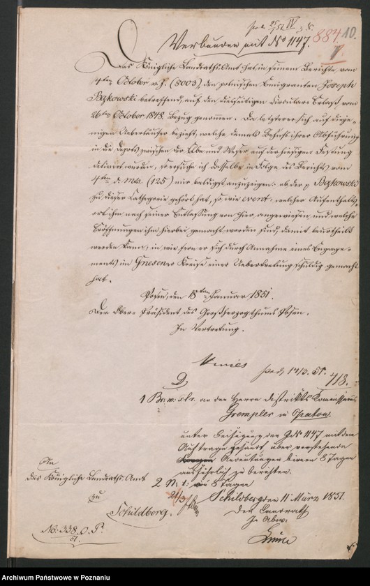 Obraz 16 z jednostki "A. betr. den polnischen Flüchtling Josef von Bąkowski"