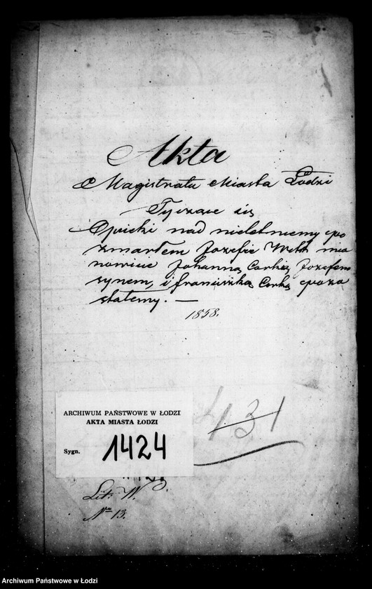 Obraz 4 z jednostki "Akta tyczące się ustanowienia opieki nad nieletnimi po zmarłym Józefie Witt mianowicie Johanną córką, Józefem synem i Franciszką córką"