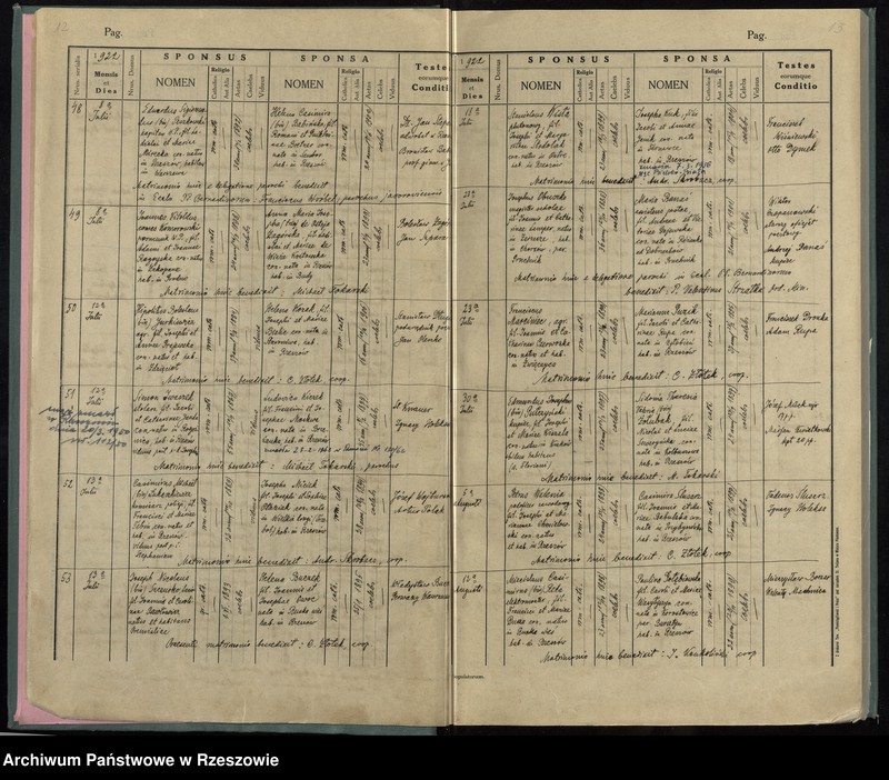image.from.unit.number "Księga małżeństw Parafia Rzymskokatolicka Rzeszów oraz Pobitno, Staroniwa, Wilkowyja, Załęże, Zwięczyca"