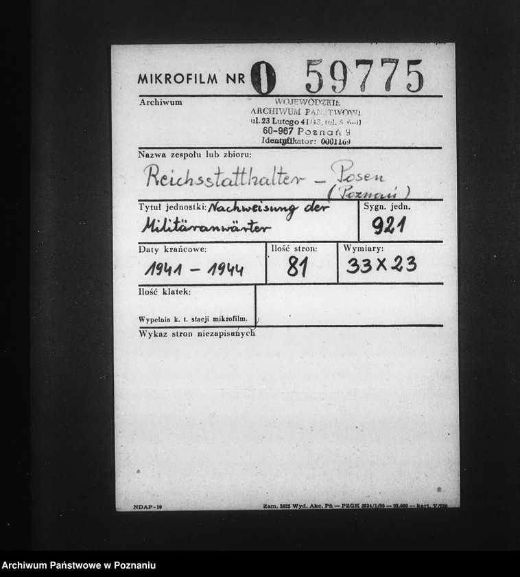 Obraz 2 z jednostki "Nachweisung der Militäranwärter"