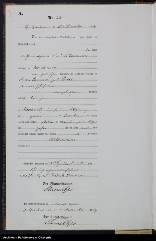 image.from.unit.number "Geburts-Neben-Register Tom II, Nr 107 - 113"