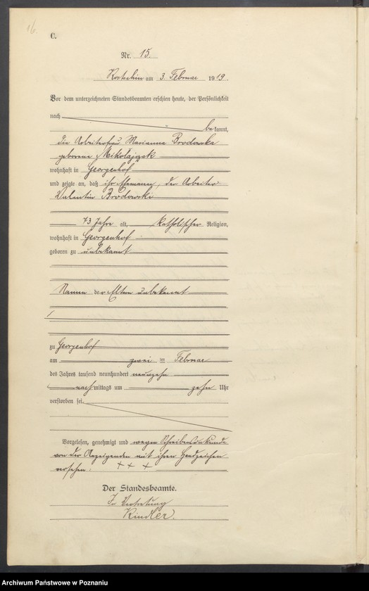 Obraz 18 z jednostki "Sterbe-Haupt-Register "