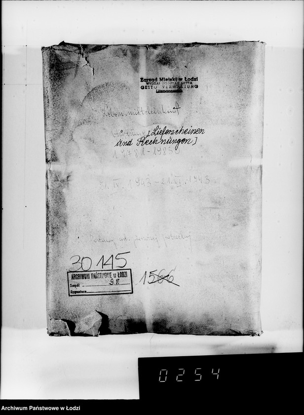 Obraz 4 z jednostki "Lebensmitteleinkauf. Aufträge, [Lieferscheinen und Rechnungen] 19781-19830 [Dostawa artykułów pierwszej potrzeby do Getta]"