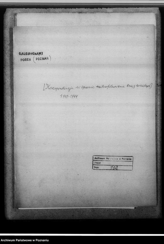 Obraz 4 z jednostki "[Korespondencja w sprawie mikrofilmowania ksiąg kościelnych]"