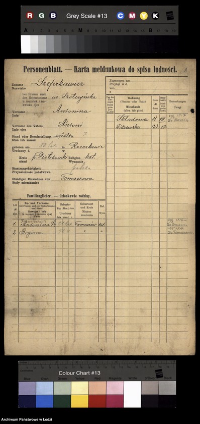 Obraz 3 z jednostki "[Spis ludności Łodzi] Szeferkiewicz-Szemraj"