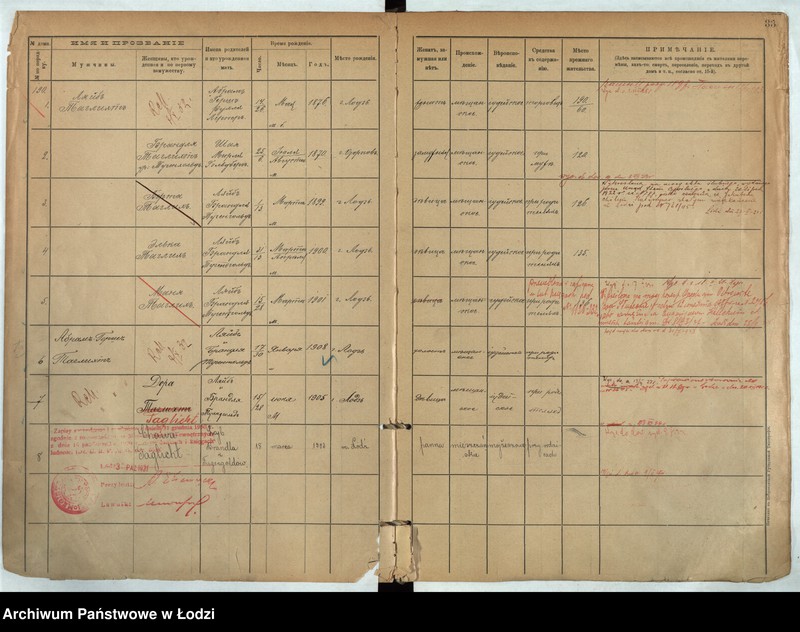 Obraz 19 z jednostki "[Księga ludności stałej m. Łodzi guberni piotrkowskiej nr domu 189-192]"