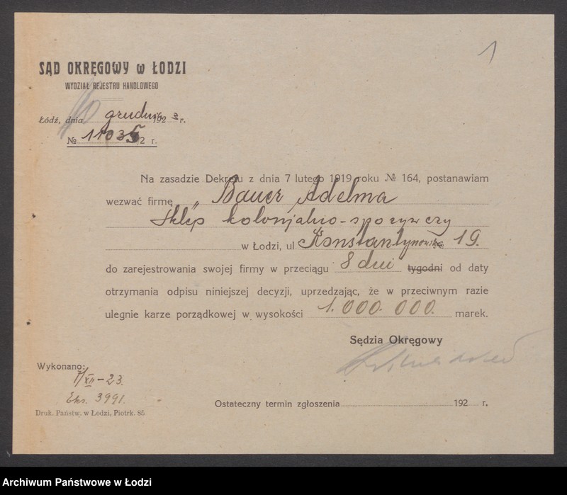 Obraz 3 z jednostki "Adelina Bauer - sklep kolonialno-spożywczy i sprzedaż mleka"