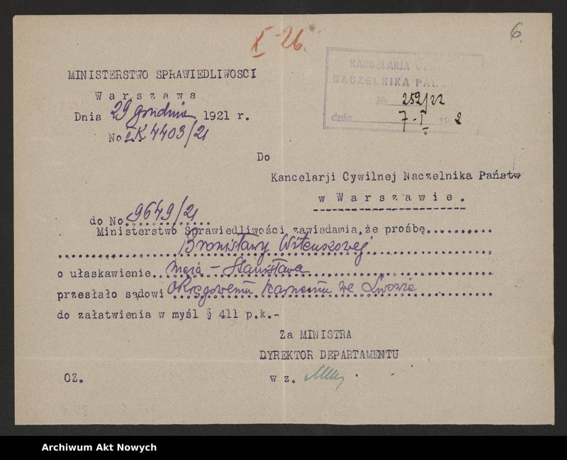 image.from.unit.number "Ułaskawienia z Małopolski - nieuwzględnione, dotyczące: zabójstw, kradzieży m. in w czasie inwazji rosyjskiej w 1914 r., dezercji, lichwy wojennej oraz handlu walutą, a także wykroczeń i rabunku na jesieni 1918 r. podczas rozruchów antyżydowskich (pow. Rzeszów)"