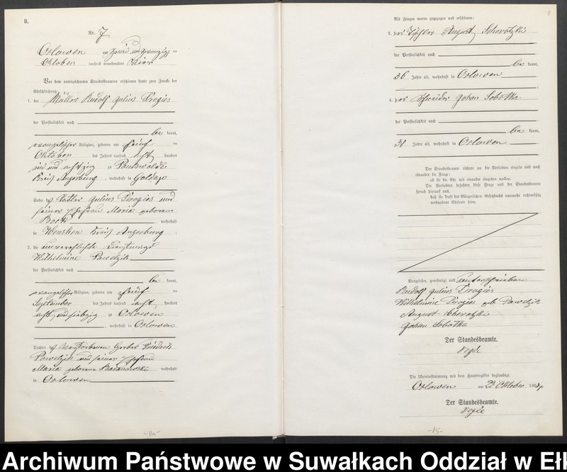 image.from.unit.number "Heirats-Neben-Register des Preussischen Standes-Amtes Orlowen Kreis Lötzen"