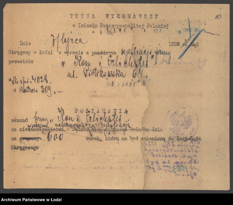 Obraz 12 z jednostki "Kon i Erlichster- sprzedaż przędzy"