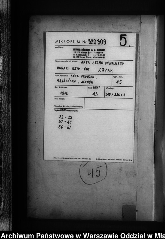 image.from.unit.number "Akta urodzeń, małżeństw, zgonów"