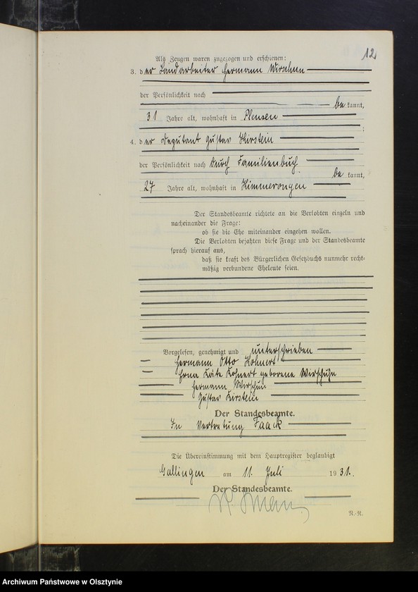image.from.unit.number "Heirats-Neben-Register Nr 1 - 19 [ Księga małżeństw - wtóropis ]"